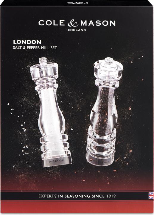 Actual product image Cole & Mason Cole&Mason salt and pepper mill London 22 cm, transparent (Salt, Pepper)