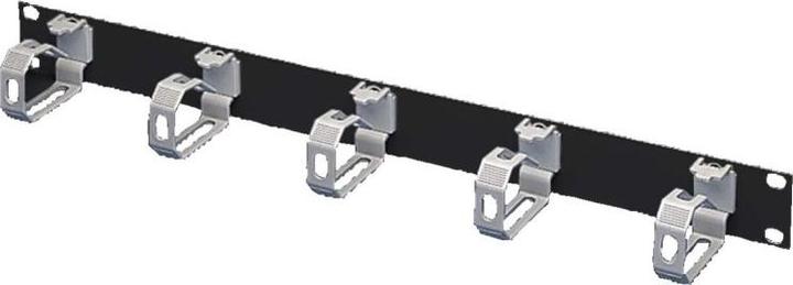 Actual product image Rittal cable management panel with vertical shunting rings, black ZWART RANGEERPANEEL 5 BEUGEL