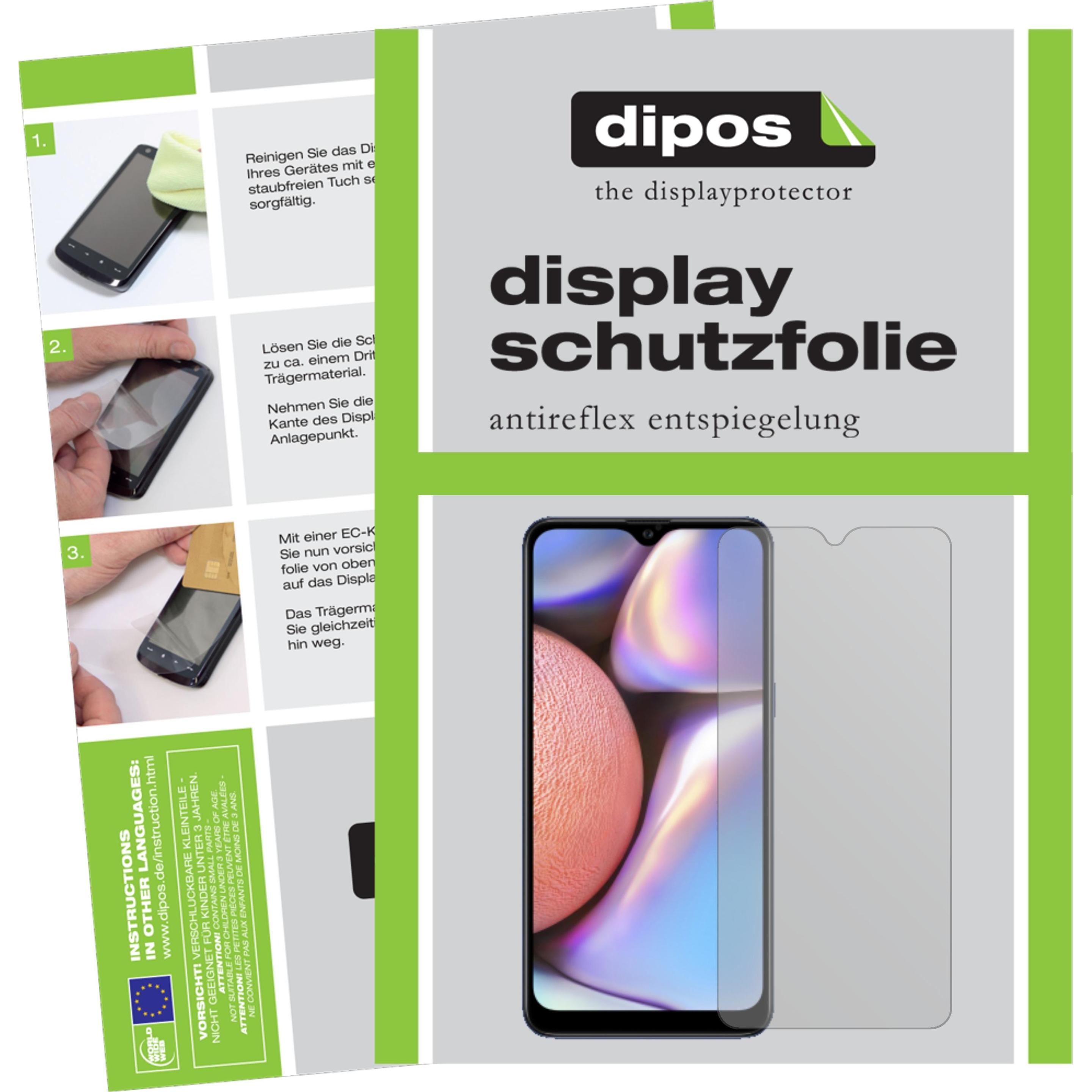 Dipos Displayschutzfolie Antireflex (2 Stück, Samsung Galaxy A10s), Smartphone Schutzfolie, Transparent
