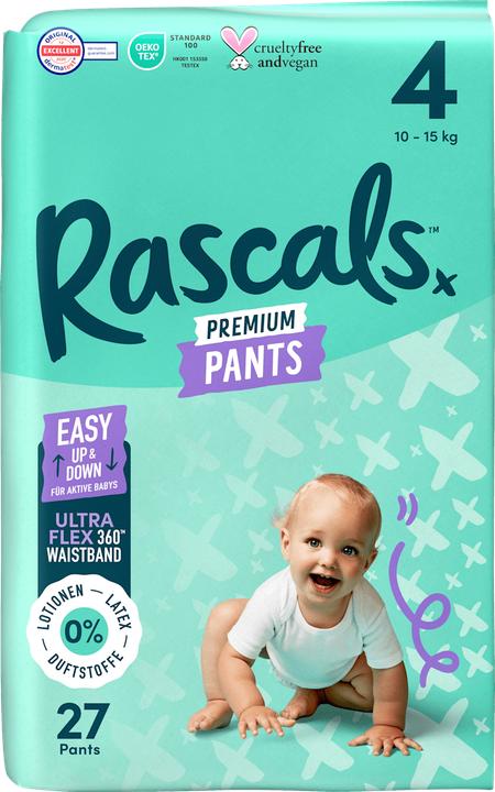 Rascals Baby Pants Premium Gr. 4 (10-15 kg), 27 St (Gr. 4, 27 Stk.)