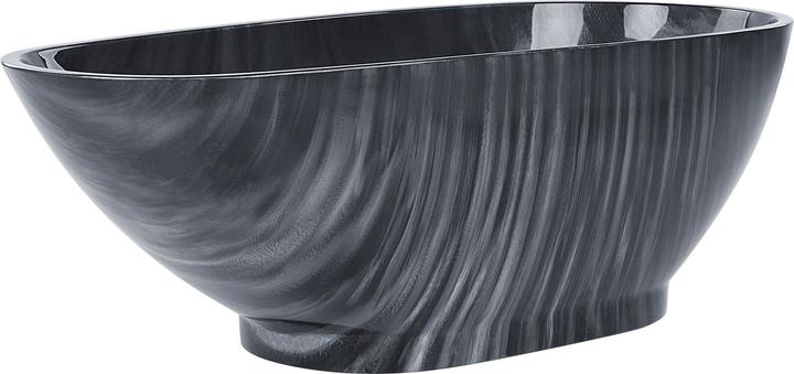 Produktbild Beliani Badewanne freistehend schwarz Marmor Optik 170 x 80 cm RIOJA (178 l, 170 cm, 80 cm)