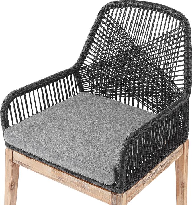 Produktbild Beliani Gartenmöbel Set Faserzement 200 x 100 cm 6-Sitzer Stühle schwarz / grau OLBIA (200 cm)