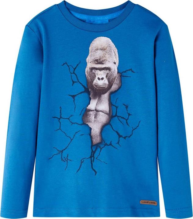 Produktbild vidaXL Kinder-Langarmshirt Petrolblau 92,Material: 100 (92)