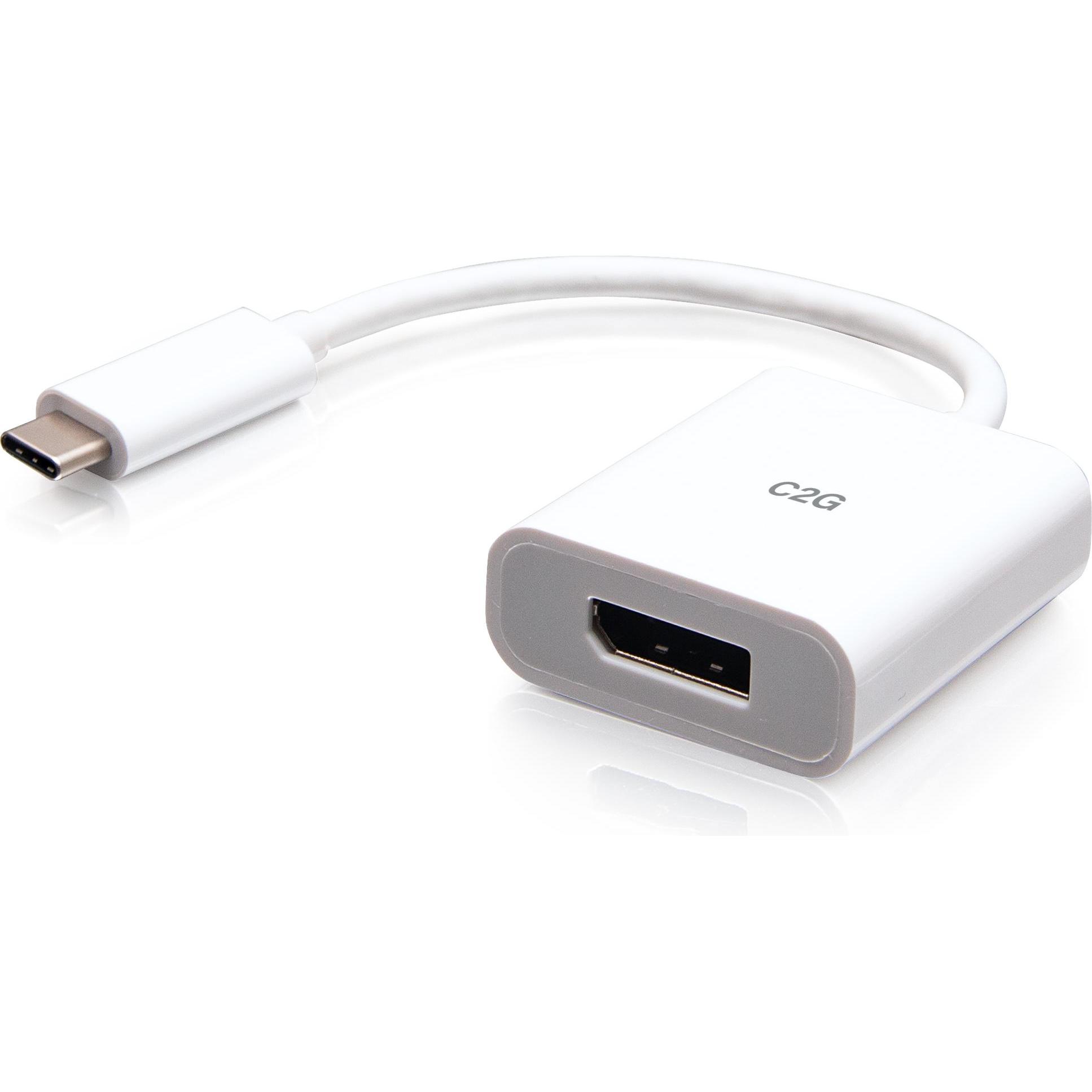 C2G USB-C auf DisplayPort Adapter – 4K 60 Hz – weiss (USB Typ-C, 4.19 cm), Data + Video Adapter, Weiss