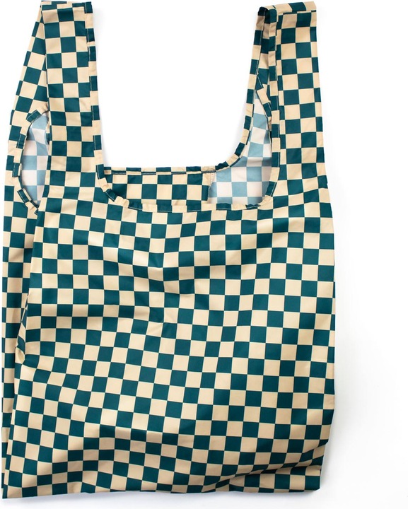 Actual product image Kind Bag Medium Bag Checkerb. Teal & Beige
