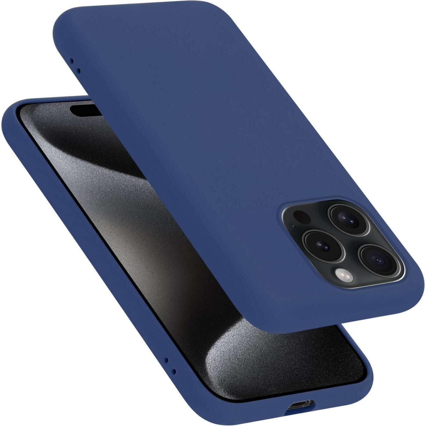 Cadorabo Hülle für Apple iPhone 15 PRO MAX TPU im Liquid Case Design (Apple iPhone 15 Pro Max), Smartphone Hülle, Blau