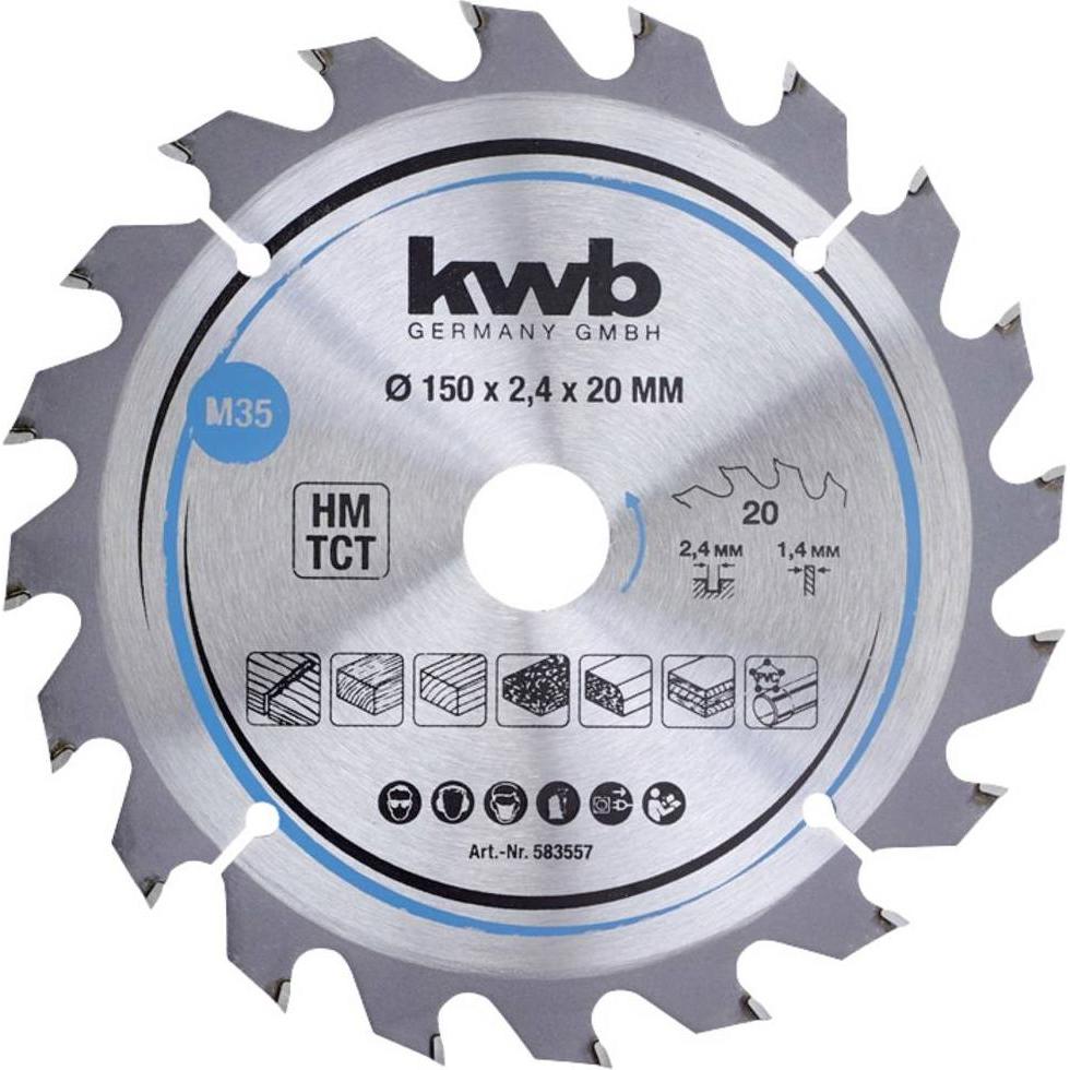 kwb, Sägeblatt, Kreissägeblatt HM Mittel Ø 150x20 Z20
