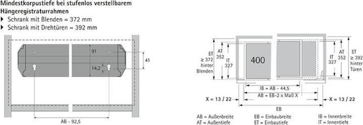 Image du produit Hettich Cadre pour dossiers suspendus SYSTEMA TO (1 pcs)