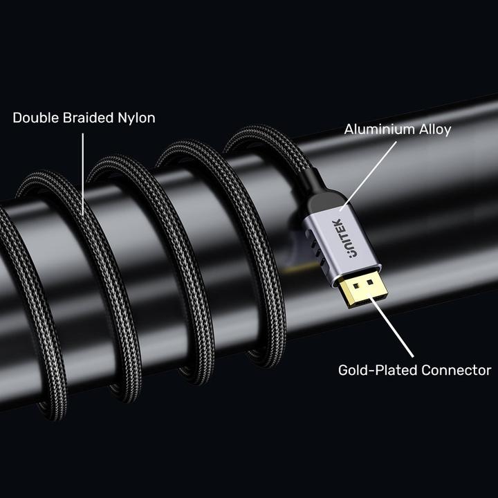 Produktbild Unitek KABEL DISPLAYPORT 2.1 8K@120HZ 1 5M (1.50 m, DisplayPort, 2.2)