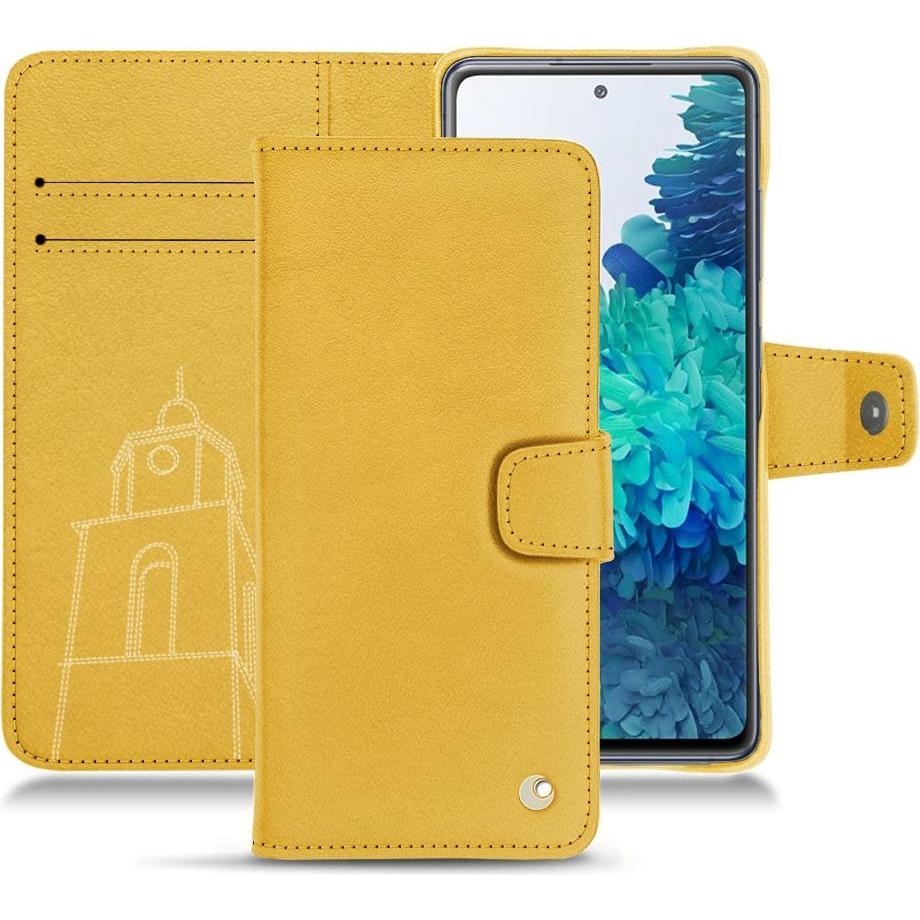 Noreve Lederschutzhülle Wallet (Samsung Galaxy S20 FE), Smartphone Hülle, Orange