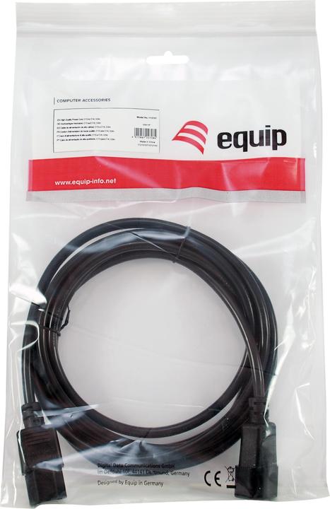 Actual product image equip Y-mains extension IEC C13 -> C14 St/Bu (3 m)