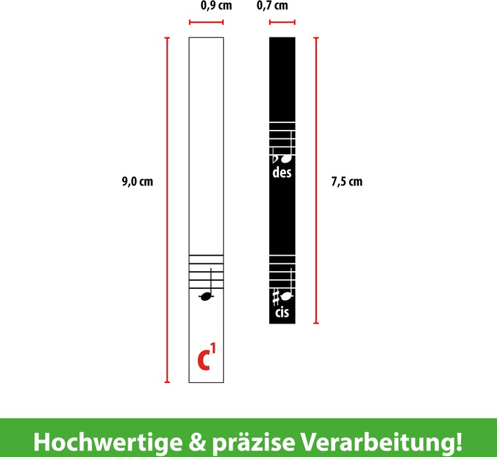 Actual product image Noten Aufkleber für Klavier & Keyboard (German, artist ahead, 2023)