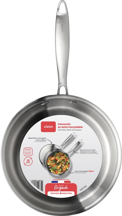 Produktbild Livoo Kochtopf aus Edelstahl 18 cm (18 cm, Kochtopf, Edelstahl)