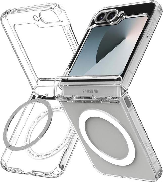 Actual product image Spigen Ultra Hybrid Pro (MagFit) Galaxy Z Flip 6 Case Clear White (Samsung Galaxy Z Flip6, Samsung Galaxy Z Flip7 FE)