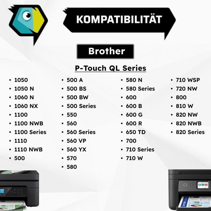 Image du produit Inkadoo Compatible avec Brother DK-22210 Etiquette, blanche, compatible avec Brother P-Touch QL 1050