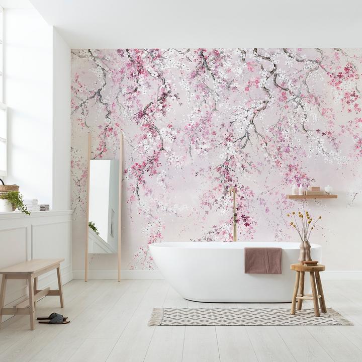 Komar Non-woven wall mural Ink INX6-013 Cherry Blossoms 6-panel 300 x 280 cm (300 x 280 cm)