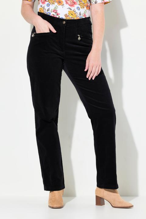 Immagine prodotto Ulla Popken Pantaloni modello Mony in velluto a coste con comoda cintura e tasche con zip (31)