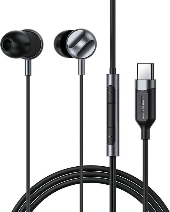 Produktbild Acefast - Wired earphones (L6) - Type-C, In-ear, with HD Microphone, Flexible, 1.2m - Black (Kabelgebunden)