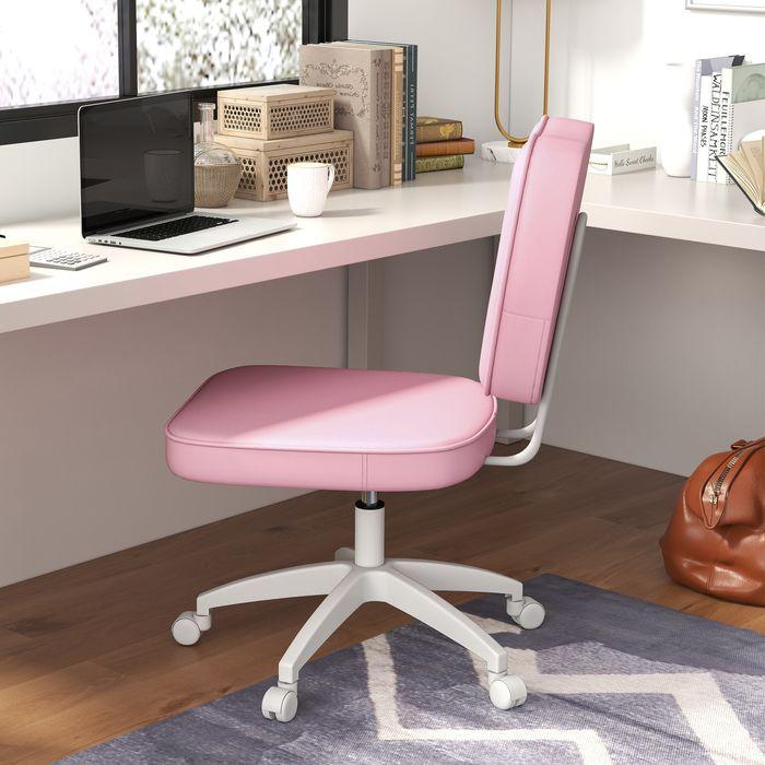Image du produit Swisshandel24 Chaise de bureau, jusqu'à 120kg, similicuir, rose (42 - 52 cm)