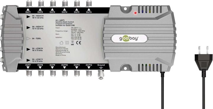 Immagine prodotto Goobay Multi-switch satellitare 5 ingressi/12 uscite (Multiinterruttori)