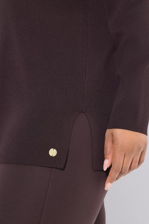 Produktbild Ulla Popken Pullover, Ripp-Stehkragen, Langarm, Feinstrick (58)