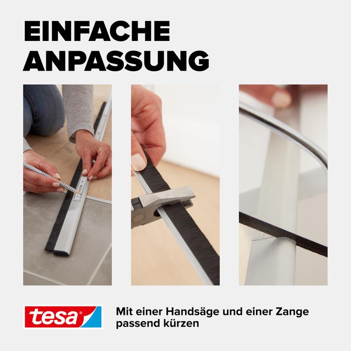 Produktbild tesa tesamoll COMFORT Türdichtschiene, selbstklebende Türdichtung für unebene Böden (0.32 kg, White)