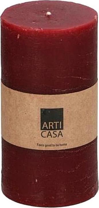 Actual product image Arti Casa Rustic candle Ø7xh13cm d.red