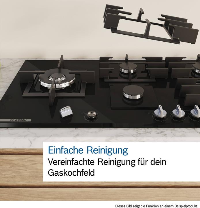 Produktbild Bosch Hausgeräte Serie 8, Gaskochfeld, 60 cm, Hartglas, Schwarz, PRP6A6H40