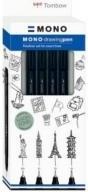 Actual product image Tombow Mono Drawing Pen (Black, 4 x)