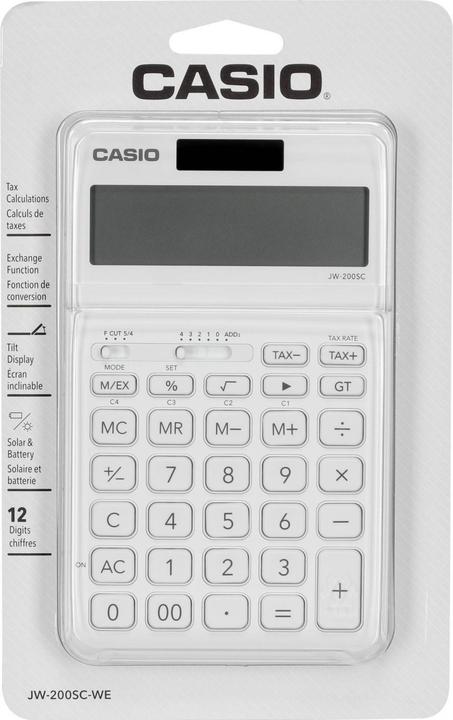 Actual product image Casio JW-200SC-WE Desktop Calculator white (Batteries, Solar cells)