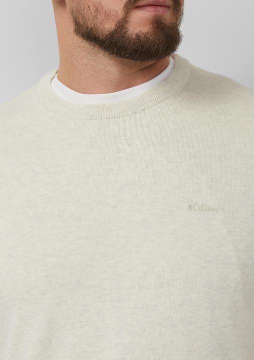 Produktbild s.Oliver Strickpullover Strickpullover mit Logo-Stickerei (XXL)