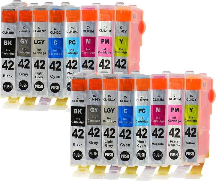 Hermex Alternative Tintenpatrone zu Canon CLI-42 (BK, C, GY, LGY, M, PC, PM, Y)