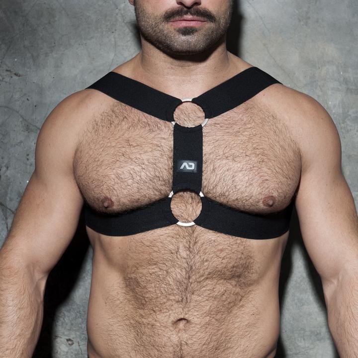 Addicted Fetish Double Ring Harness schwarz (M, L)