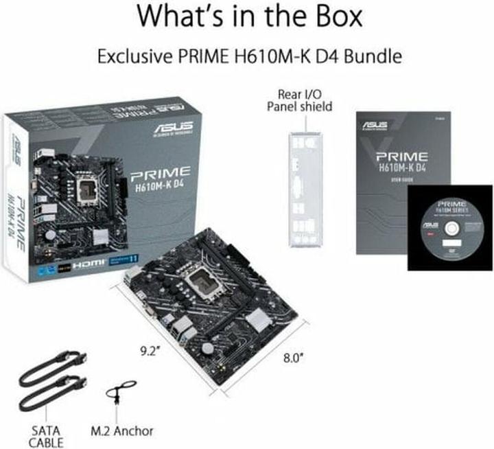 Image du produit ASUS PRIME H610M-K D4 (LGA 1700, Intel H610, mATX)
