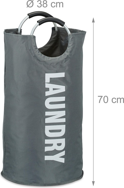 Actual product image Relaxdays Folding Laundry Hamper with Handles (60 l)