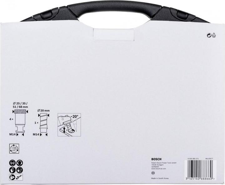 Produktbild Bosch Professional Zubehör PRO Ceramic dry X-Lock Bohrkronen-Set, 68 x 33, 51 x 33, 35 x 33, 25 x 33, 20 x 33 mm, 5-tlg. (25 mm, 35 mm)