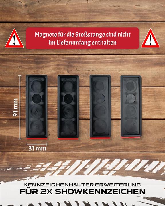 Actual product image Ivality Magnetic licence plate holder - Extension for additional / show licence plates (Front + rear, Universal)