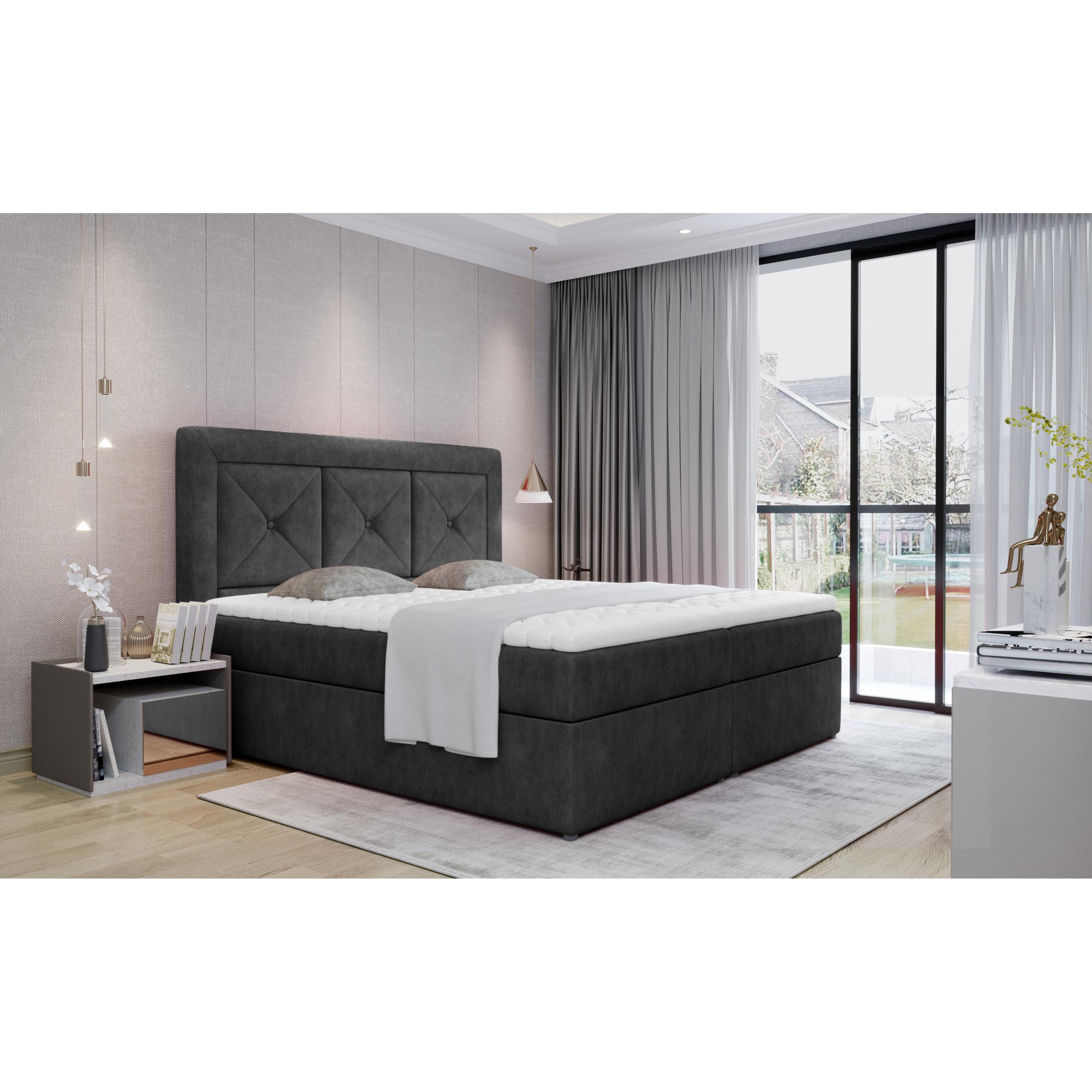 ELTAP, Boxspringbett, Idris mit Stauraum (140 x 200 cm)