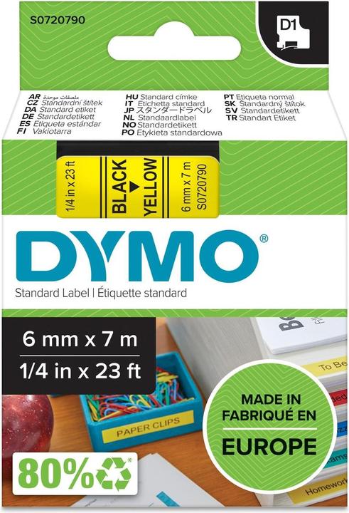 Produktbild Dymo S0720790 Standardband (0.60 cm, Gelb)