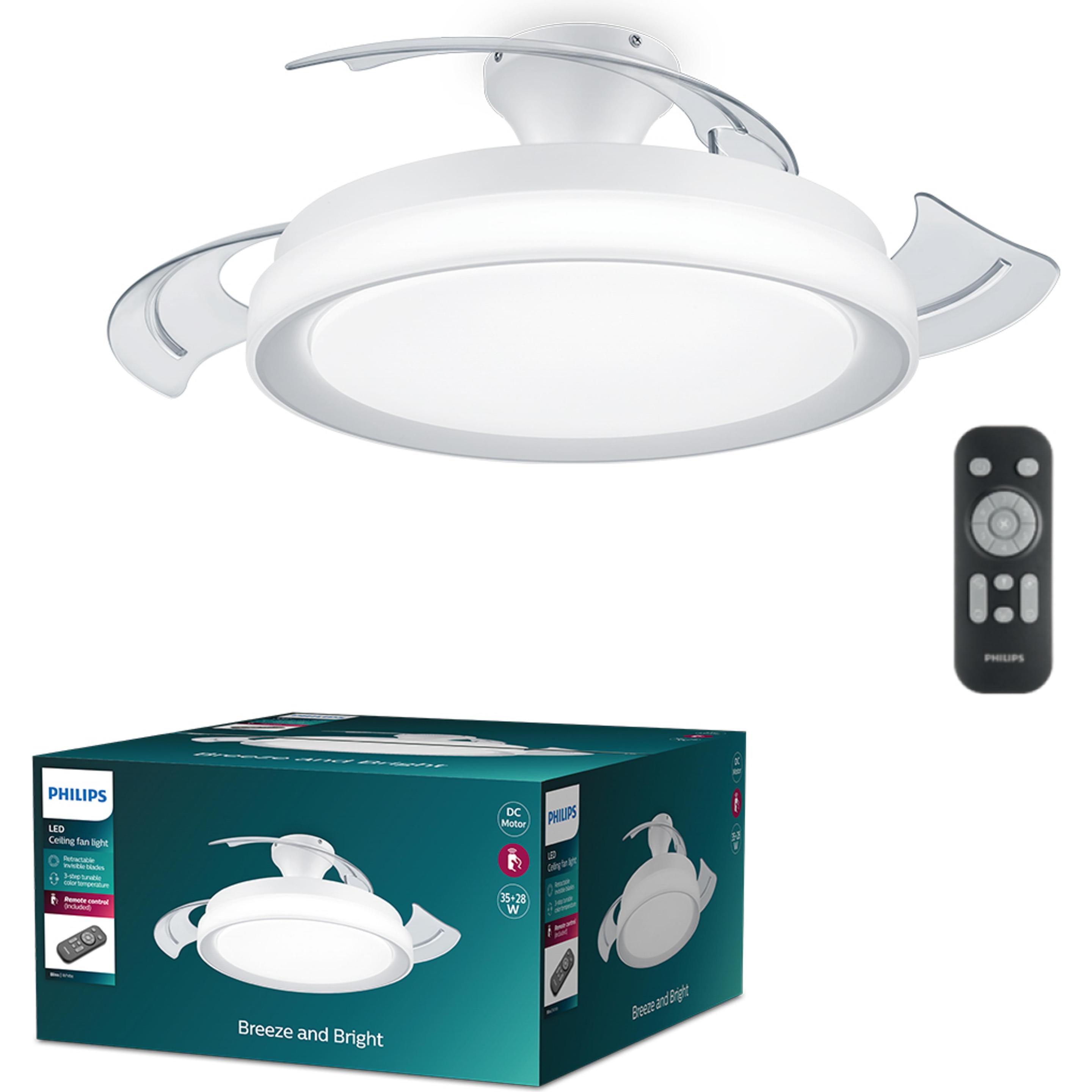 Philips Bliss Deckenventilator 28 W, 35 W (Ø x H) 510 mm x 418 mm Weiss, Ventilator, Weiss