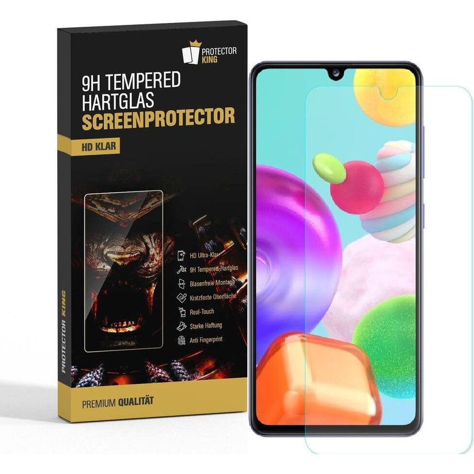 Protectorking 4x echtes Tempered 9H Panzerhartglas 3D KLAR (4 Stück, Samsung Galaxy A41), Smartphone Schutzfolie