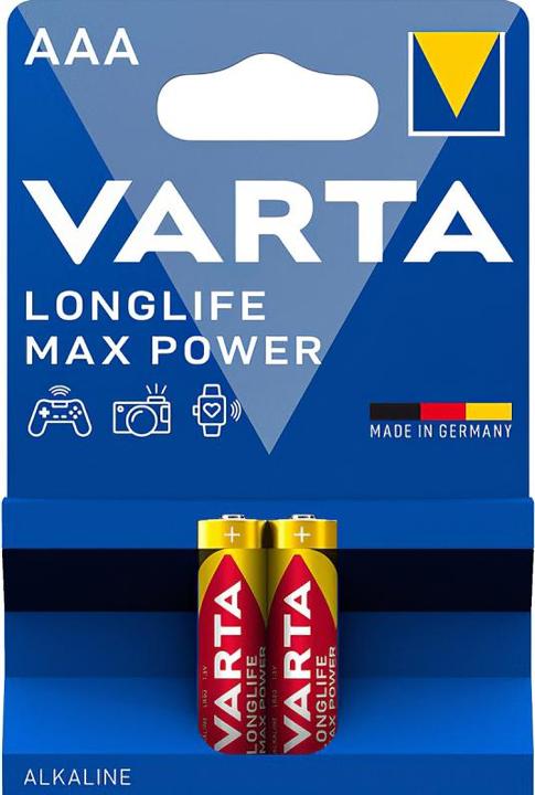 Productafbeelding Varta Longlife Max Power batterijen, AAA/ LR03 (2 Pcs., AAA)