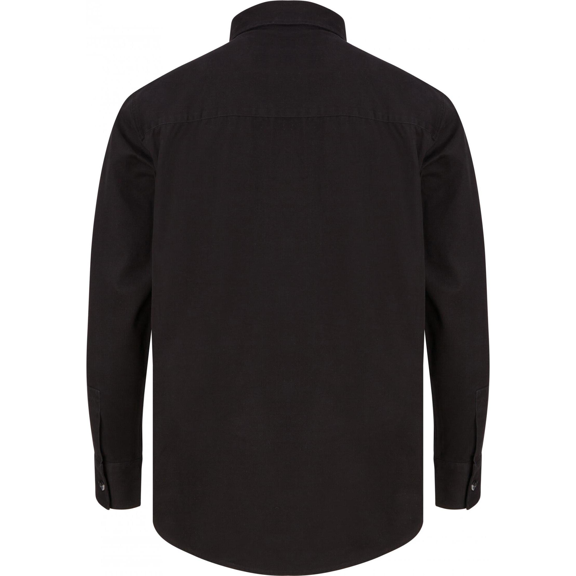 Thumbnail - Front Row, Herren, Hemd, Drill, Schwarz, (XS)