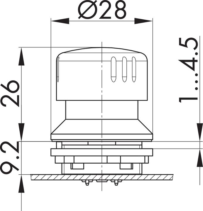 Actual product image Schlegel FRVKAL Aluminium emergency stop button for robust applications for 9.2mm mounting depth mallet