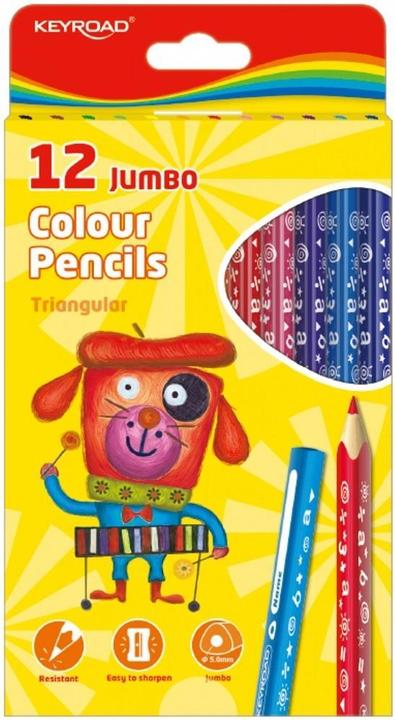 Produktbild Keyroad Dreieckige Jumbo-Bleistifte 12 Farben (Farbmischung, 12 x)