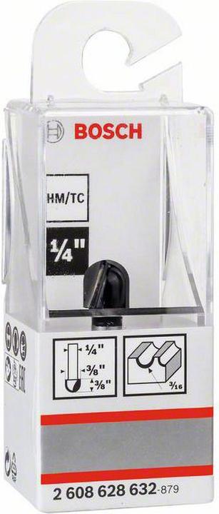 Produktbild Bosch Professional Zubehör Hohlkehlfräser, 1/4-Zoll, R1 4,7 mm, D 9,5 mm, L 9,2 mm, G 45 mm