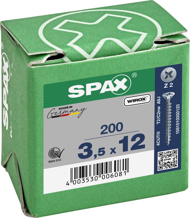 Produktbild Spax Senkmultikopf Kreuzschlitz Z2 Vollgewinde Wirox (200 Schrauben pro Stück)