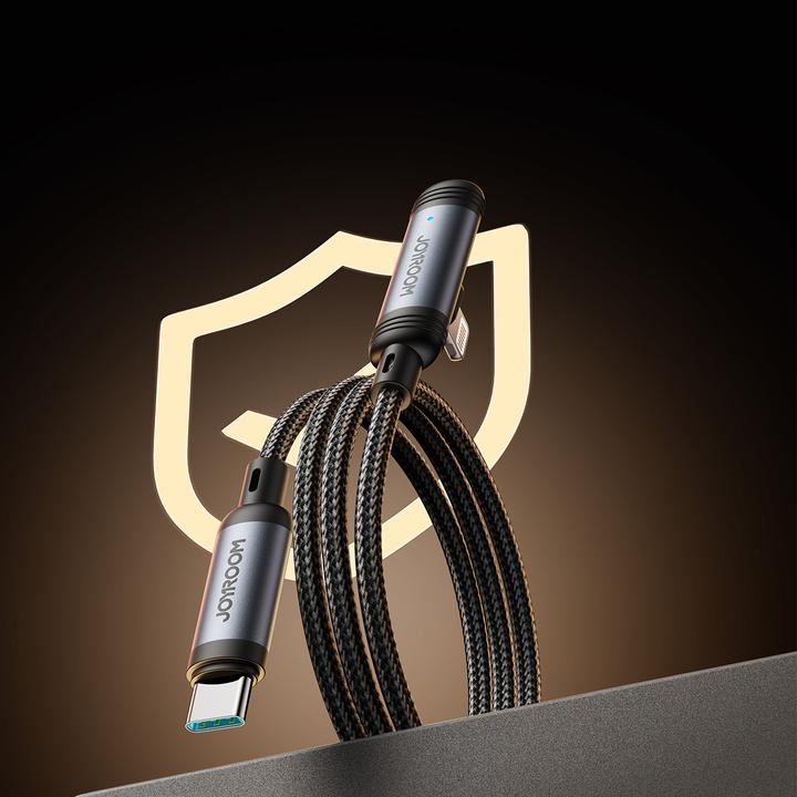 Produktbild Joyroom USB-C to Lightning Angled Fast Charging Cable 30W, 1.2m - Black (1.20 m, 30 W)