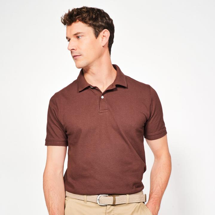 Produktbild Inesis Herren Golf Poloshirt kurzarm Baumwolle - MW500 braun (3XL)