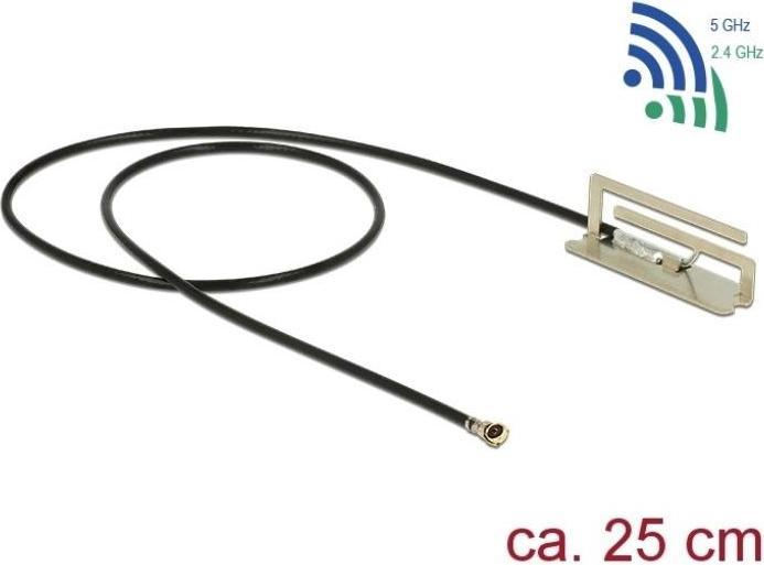 Produktbild Tecline Delock WLAN 802.11 ac/ax/a/h/b/g/n Antenne MHF® 4L Stecker 1,6 dBi 25 cm PIFA intern (WLAN)